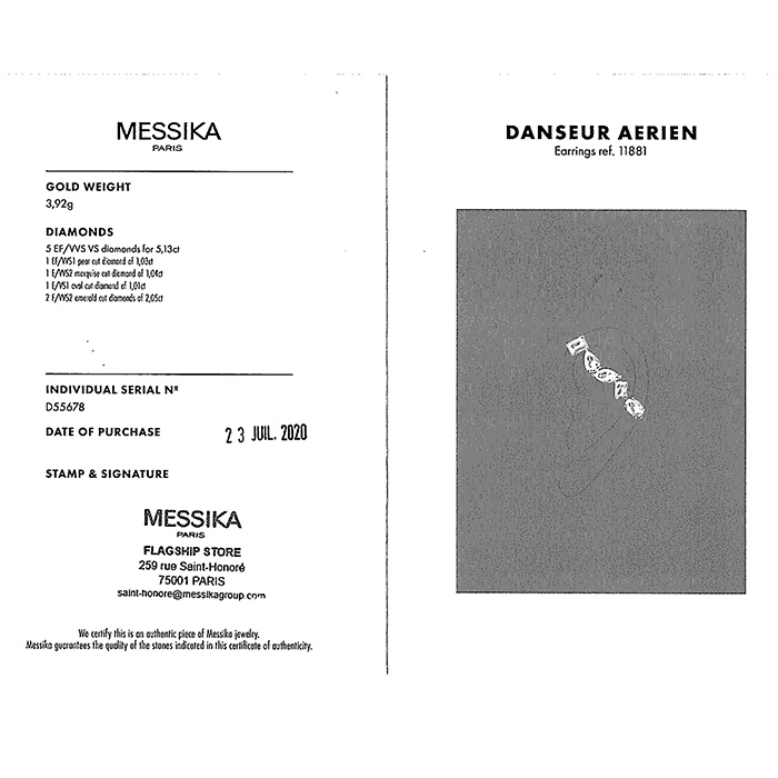 Gioiello per orecchio Messika Meli- Melo in oro bianco e diamanti (5,13 carats) - Detail D3