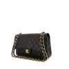 Chanel Timeless Jumbo handbag in black quilted grained leather - 00pp thumbnail