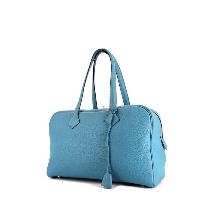 Hermes Victoria handbag in blue togo leather - 00pp