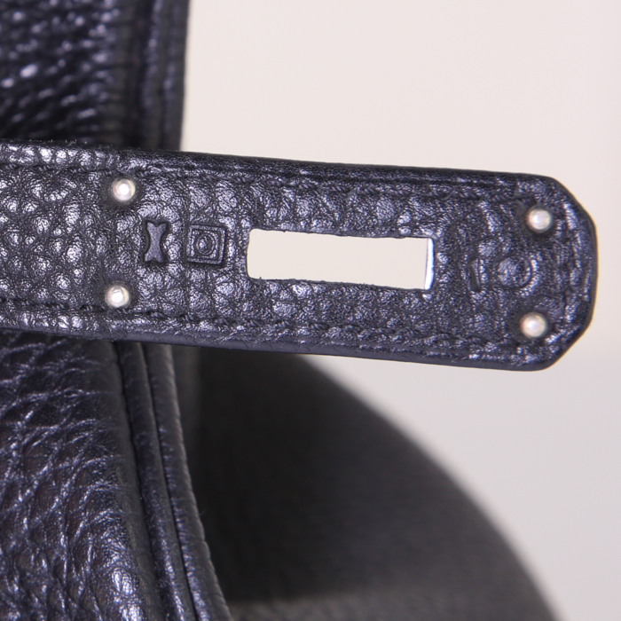 Sac à main Hermes Birkin 40 cm en cuir togo noir - Detail D4