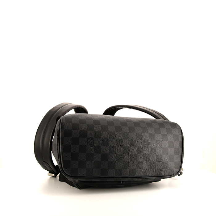 Louis Vuitton Josh backpack in grey Graphite damier graphite canvas and black leather - Detail D4