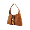 Gucci Jackie handbag in brown leather and bicolor canvas - 00pp thumbnail