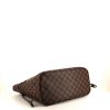 Louis Vuitton Neverfull medium model shopping bag in ebene damier canvas and brown leather - Detail D5 thumbnail