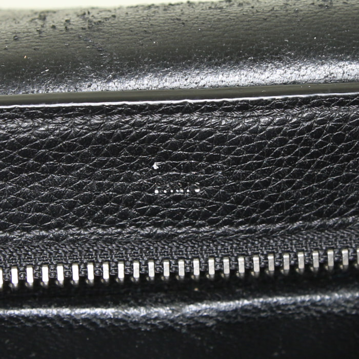 Celine  Trapeze small model  handbag  in black leather  and black suede - Detail D4