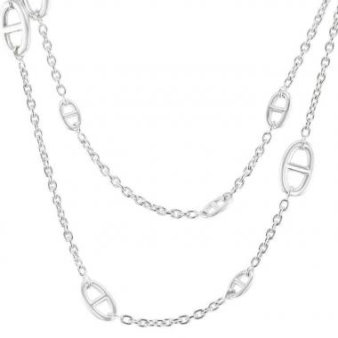 Hermes Farandole long necklace in silver