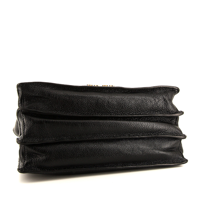 Bolso bandolera Miu Miu en cuero negro - Detail D5