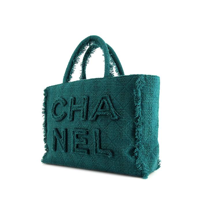 Chanel White and Green Quilted Number 5 Tote Bag · INTO
