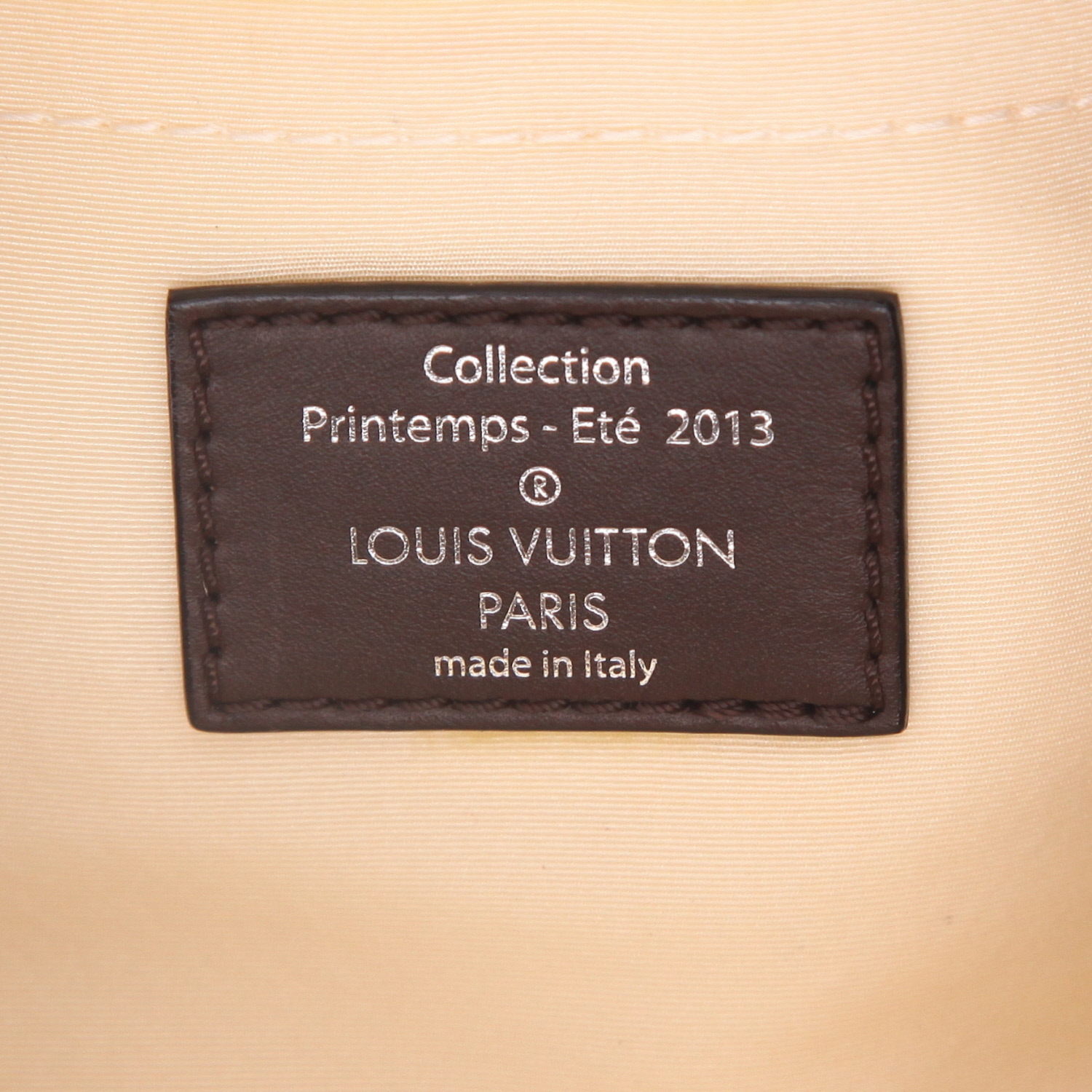 Sac à main Louis Vuitton Speedy Editions Limitées petit modèle en toile damier marron et blanche et cuir marron - Detail D2