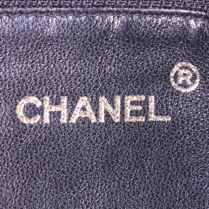 Chanel Grand Shopping shopping bag in black ostrich leather - Detail D3