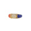 Van Cleef & Arpels Philippine 1970's ring in yellow gold, coral, lapis-lazuli and diamonds - 00pp thumbnail