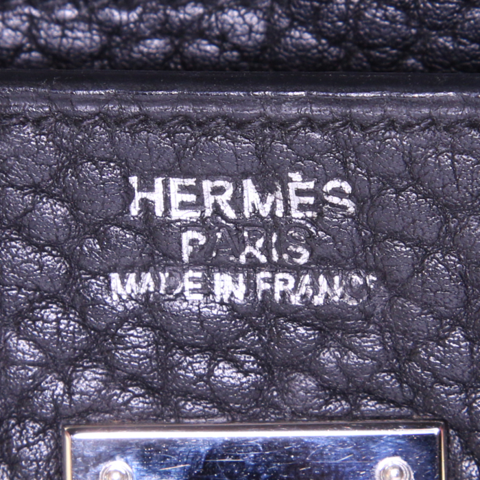 Hermes Birkin 40 cm handbag in black togo leather - Detail D3