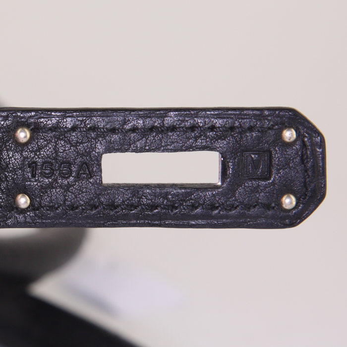 Hermes Birkin 40 cm handbag in black togo leather - Detail D4