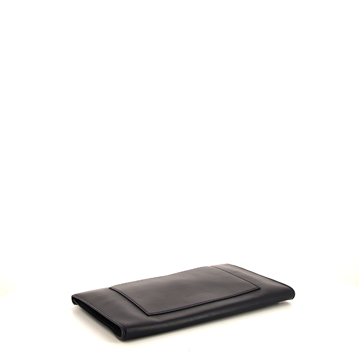 Chanel Pochette Airline pouch in navy blue leather - Detail D4