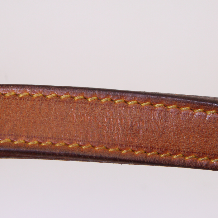 Sac à main Louis Vuitton Noé grand modèle en toile monogram marron et cuir naturel - Detail D3