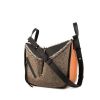 Loewe Hammock medium model shoulder bag in beige and black canvas and brown leather - 00pp thumbnail