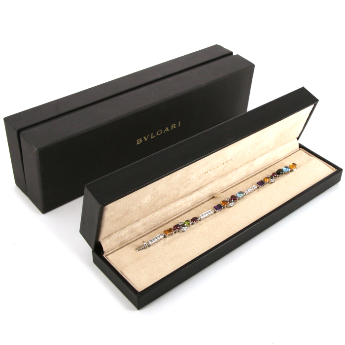 Bracciale Bulgari Allegra in oro bianco,  diamanti e pietre colorate Bracciale Bulgari Allegra in oro bianco,  diamanti e pietre colorate
