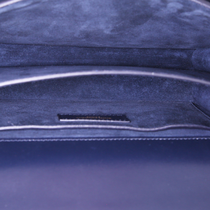 Bolso bandolera Saint Laurent Sunset en cocodrilo azul y ante azul - Detail D3