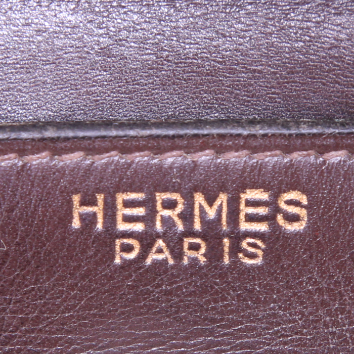 Hermes Kelly 32 cm handbag in brown box leather - Detail D3