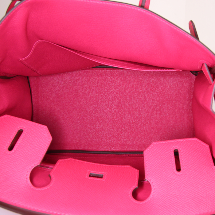 Hermes Birkin 30 cm handbag in pink epsom leather - Detail D2