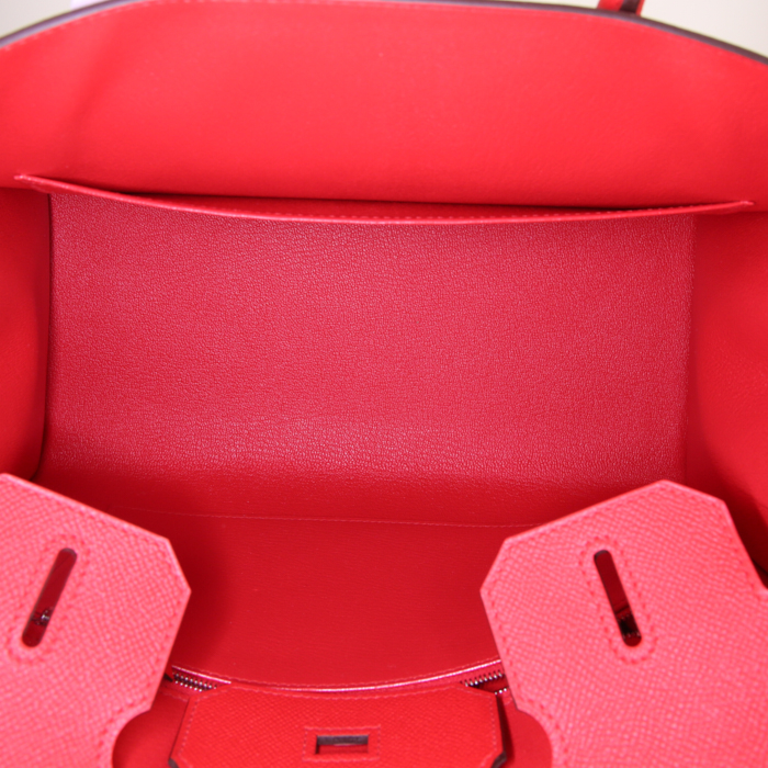 Borsa Hermes Birkin 30 cm in pelle Epsom rossa - Detail D2