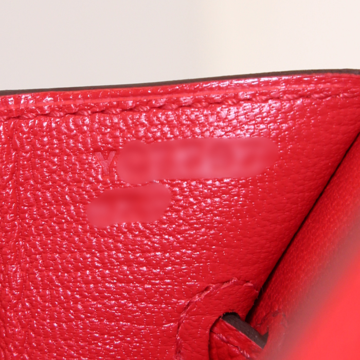 Borsa Hermes Birkin 30 cm in pelle Epsom rossa - Detail D4