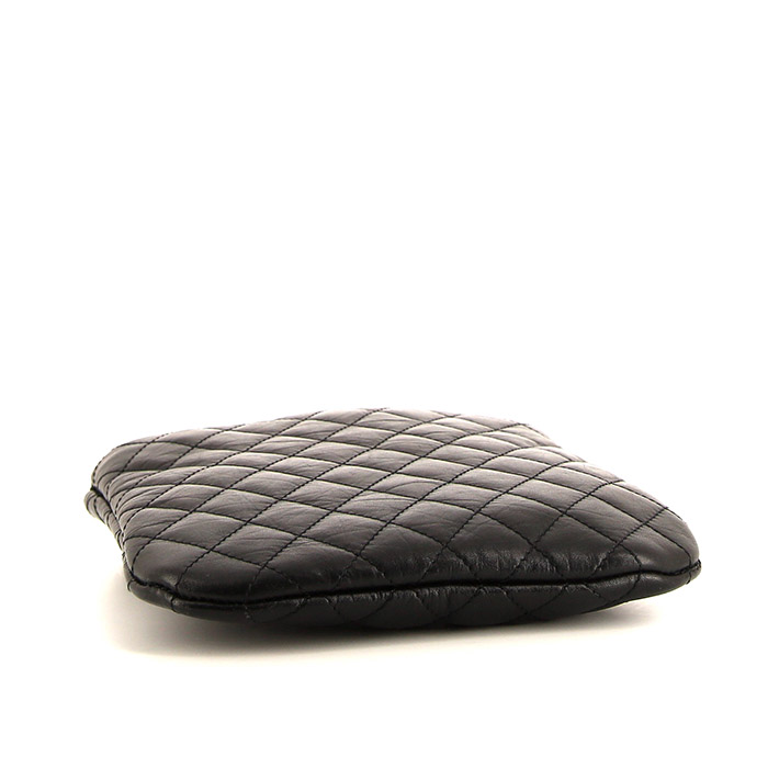 Bolso bandolera Chanel en cuero acolchado negro - Detail D4
