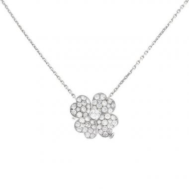 Spilla-ciondolo Van Cleef 
Arpels Cosmos modello medio in oro bianco e diamanti