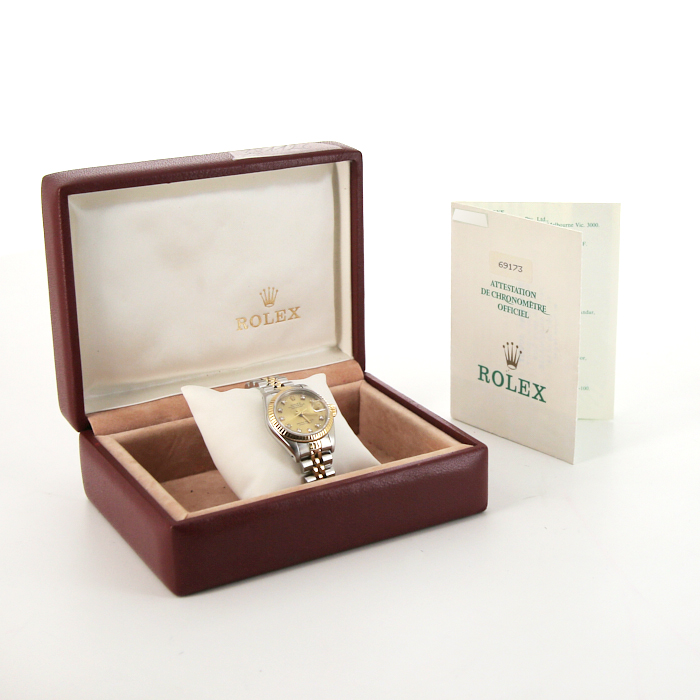 Rolex Datejust Lady watch in gold and stainless steel Ref:  69173 Circa  1990 - Detail D2