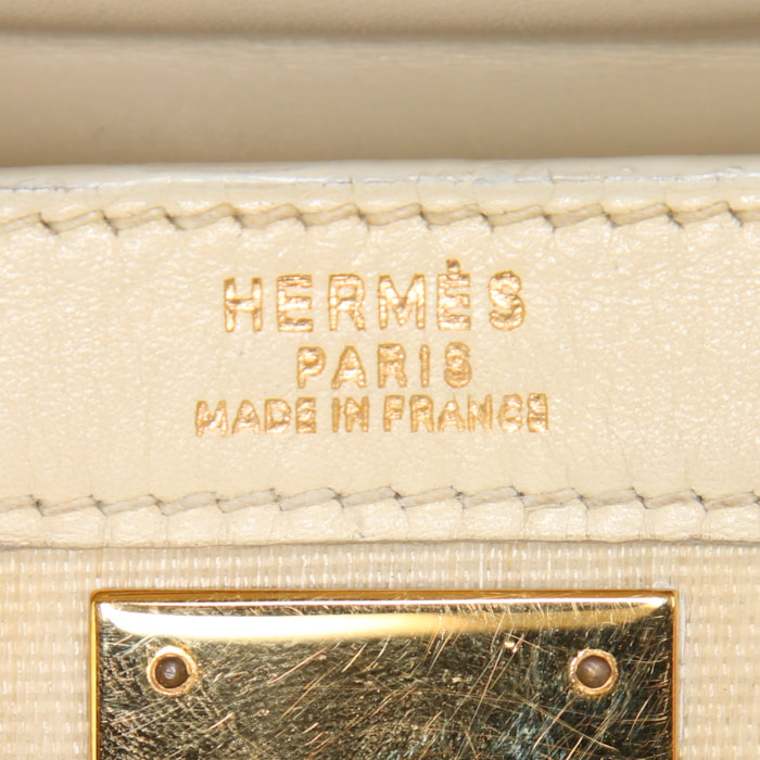 Borsa Hermes Kelly 32 cm in pelle box color crema e crine undefined - Detail D4