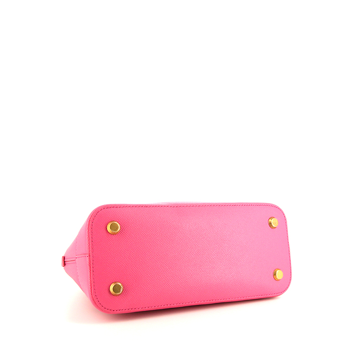 Balenciaga Ville Top Handle shoulder bag in pink grained leather - Detail D5