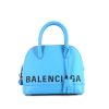 Bolso bandolera Balenciaga Ville Top Handle en cuero granulado azul - 360 thumbnail