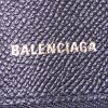 Borsa a tracolla Balenciaga Ville Top Handle in pelle martellata blu - Detail D4 thumbnail