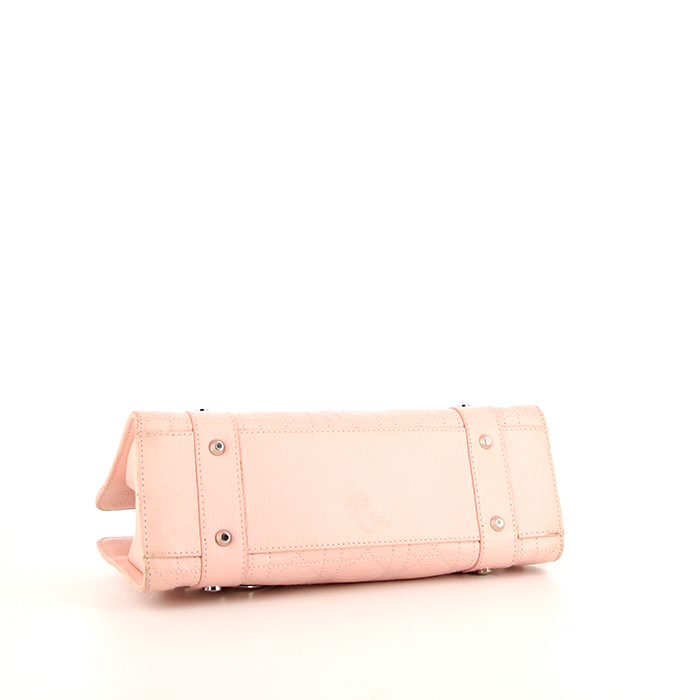 Dior Vintage handbag in varnished pink leather cannage - Detail D4