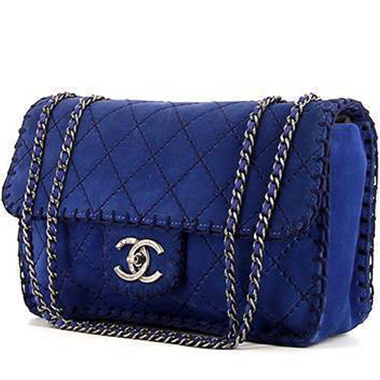 Bolso de mano Chanel  Timeless Classic en ante azul y negro
