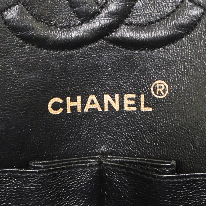 Sac à main Chanel  Timeless en laine de feutre vert-kaki - Detail D4