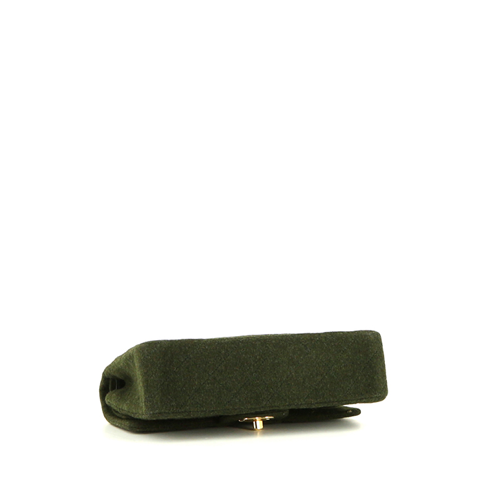 Borsa Chanel  Timeless in feltro di lana verde kaki - Detail D5