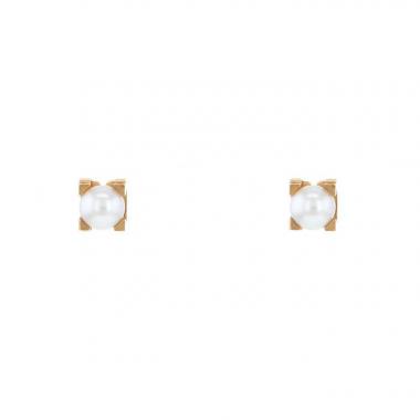 Pendientes Cartier C de Cartier en oro amarillo y perlas