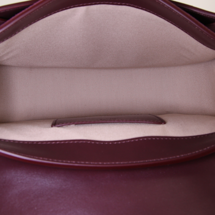 Chloé Tess large model shoulder bag in burgundy leather - Detail D3