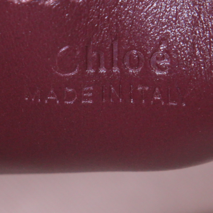 Chloé Tess large model shoulder bag in burgundy leather - Detail D5