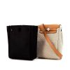 Hermès Mini Herbag shoulder bag in beige canvas and natural leather - 00pp thumbnail