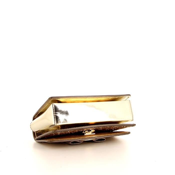 Salvatore Ferragamo Vara Bow Bag handbag in gold leather - Detail D5