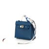 Sac Hermès Kelly Twilly bag charm en cuir Swift Bleu Izmir et soie - 00pp thumbnail