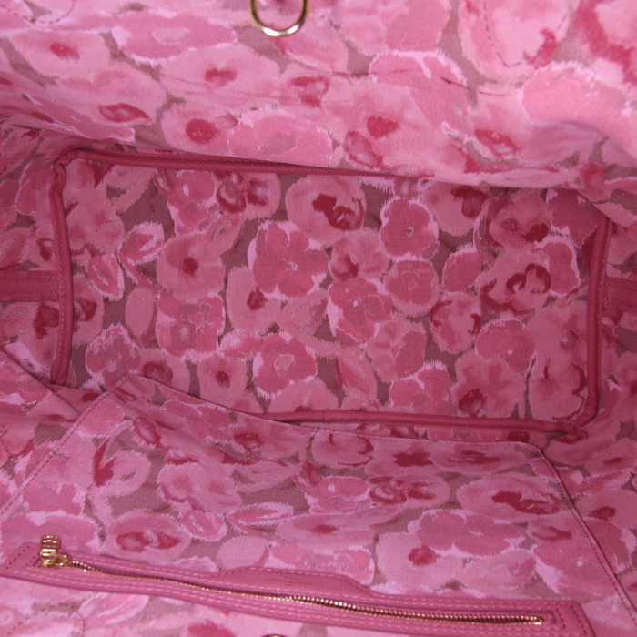 Bolso Cabás Louis Vuitton Neverfull modelo grande en lona Monogram marrón y cuero rosa - Detail D2