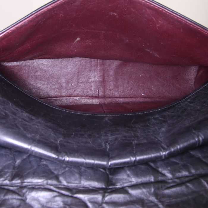 Chanel  Chanel 2.55 handbag  in black quilted leather - Detail D3