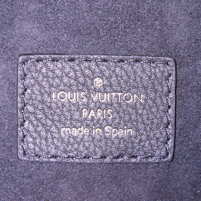 Borsa a tracolla Louis Vuitton Victoire in tela monogram marrone e pelle nera - Detail D4