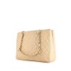 Chanel Shopping GST bag worn on the shoulder or carried in the hand in beige quilted grained leather - 00pp thumbnail