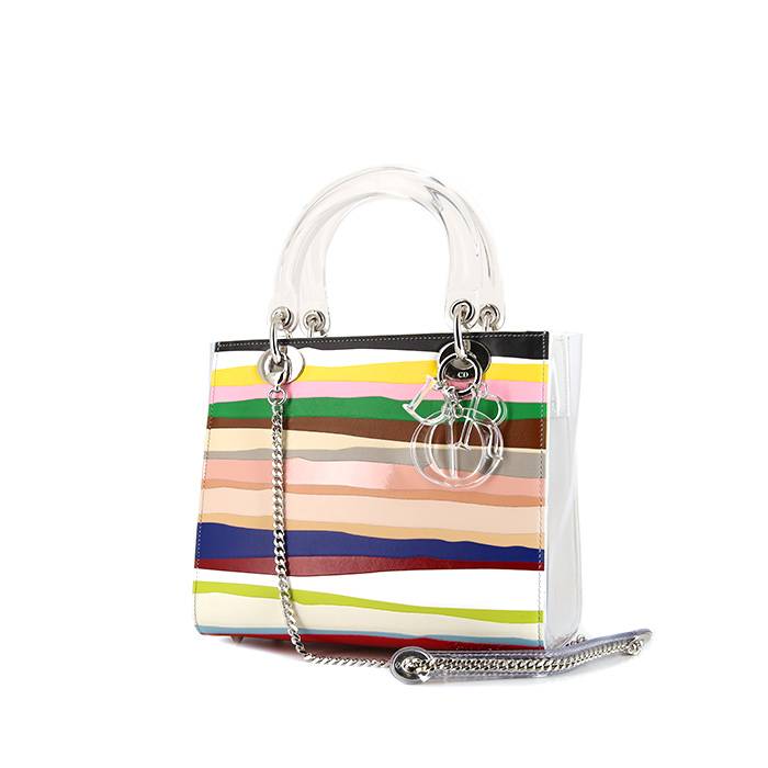 Bolso de mano Dior Lady Dior Edition Limitée en cuero multicolor y plástico transparente