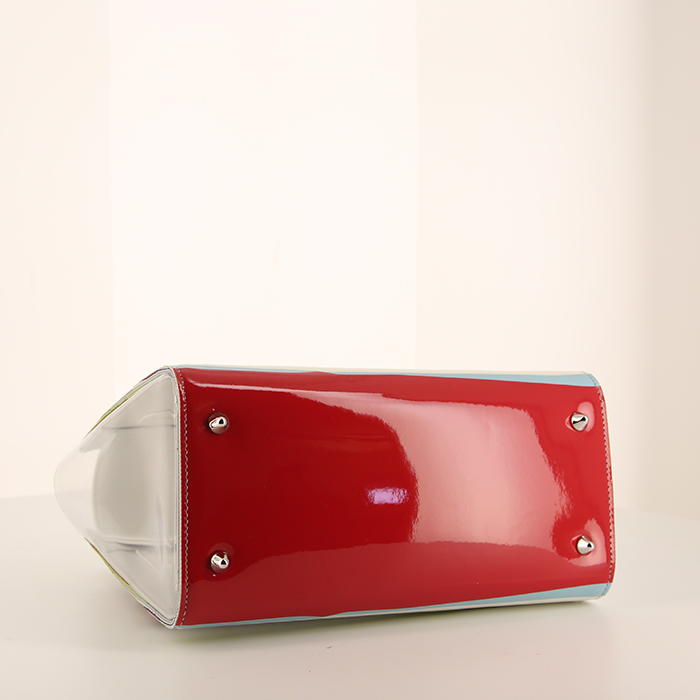 Sac à main Dior Lady Dior Edition Limitée en cuir multicolore et plastique transparent - Detail D5