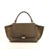 Celine  Trapeze medium model  handbag  in taupe grained leather  and taupe suede - 360 thumbnail