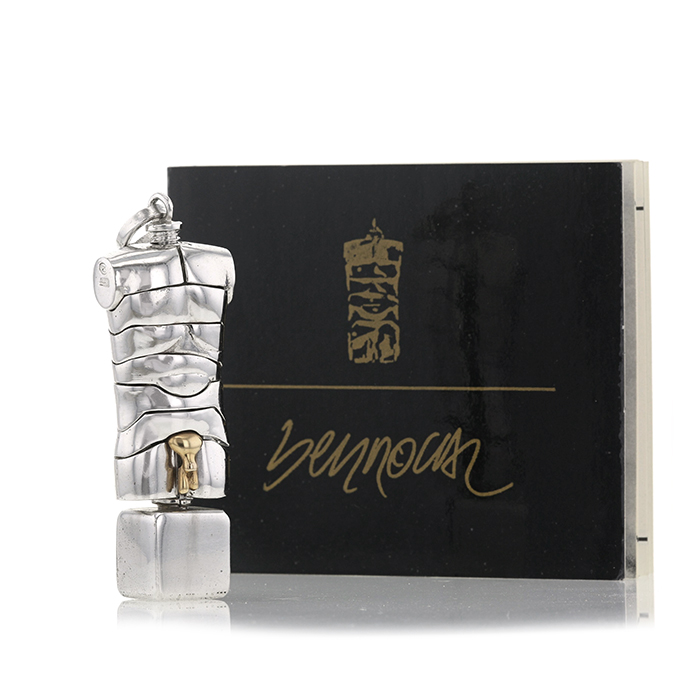 Miguel Berrocal, pendentif “Microdavid-Off”, en argent 925, signé, avec son plan de montage et sa garantie, des années 1970